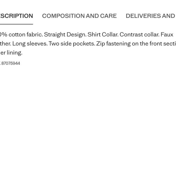 MANGO Cotton Barn Jacket w/ Leather Collar, Medium - Picture 7 of 10